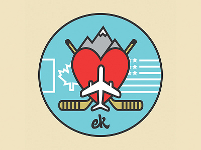 EK Winter Trip Icon canada hockey icon illustration love usa winter