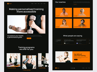 Bugar - workout landing page