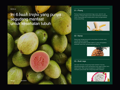 Tropical Fruits clean design concept design editorial exploration figma grid layout minimal typography white space