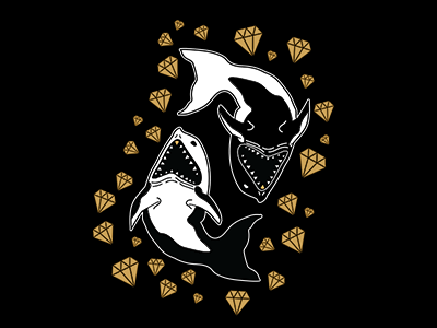 Shark Ying Yang graphic design illustration mdnadv