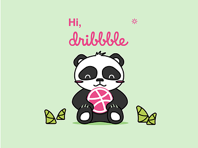 Hi, dribbble animal china debut illustration panda