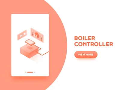 Landing page boiler controller illustration isometric landing page