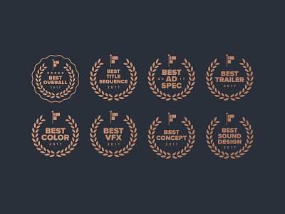 Filmsupply Challenge Awards award badge badge design branding icon illustration laurels