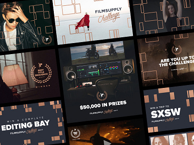 Filmsupply Challenge Ads ads badge branding design layout typography