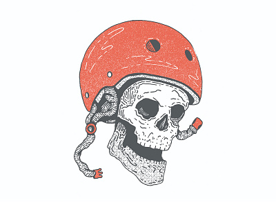 Stay Alive | Skull extreme sports helmet illustration skull