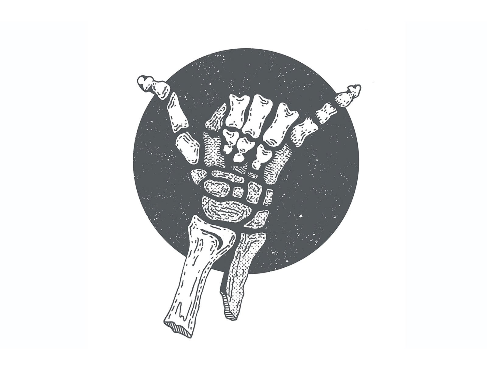 Stay Alive - Hang Loose extreme sports illustration skeleton