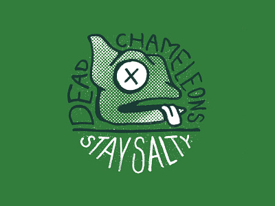 Dead Chameleons chameleon dead halftone illustration lettering