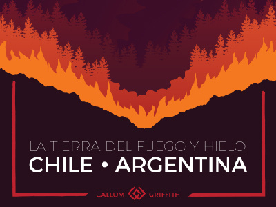 Patagonia Poster argentina artwork chile fire ice illustration landscape mountain nature patagonia poster wilderness