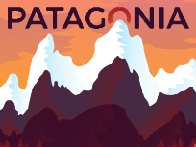 Patagonia Poster Pt 2 argentina artwork chile fire ice illustration landscape mountain nature patagonia poster wilderness
