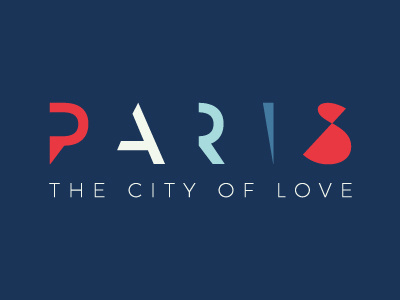 Paris City of Love Logo blue campaign city clean fashion logo love minimal modern paris red travel