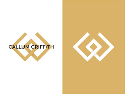 Callum Griffith Design Logo clean design gold gradient logo minimal minimalistic design minimalistic logo simple white