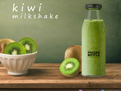 shake milk dribbble kiwi bottle frozen creative