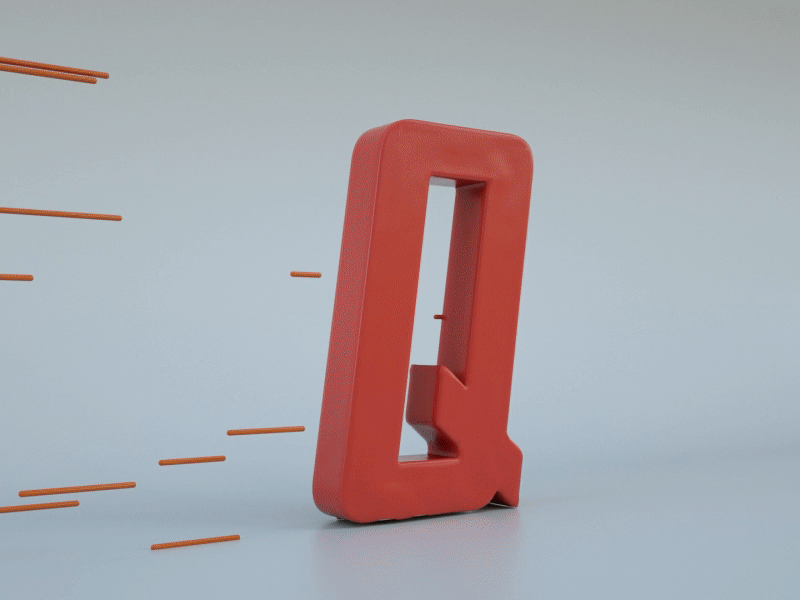 Day 17 Letter Q - '18 36daysoftype 3d animation cinema4d graphic letter lettering type typo typography
