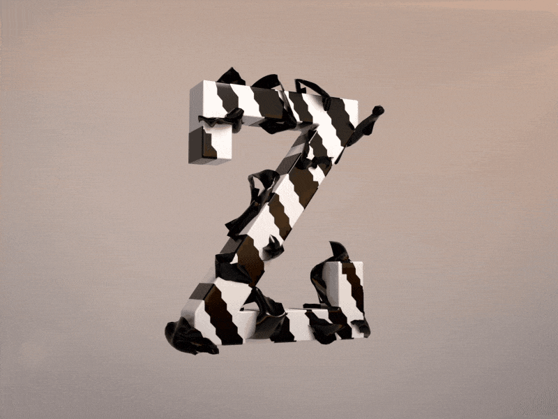 Day 26 Letter Z - 2018 36daysoftype 3d animation art c4d cinema4d design graphic illustration letter lettering mograph motion octanerender render type typo typography vfx zebra