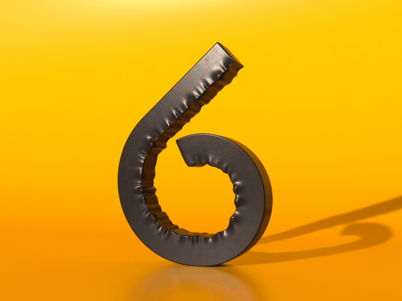 Day 33 Number Six - 2018 36daysoftype 3d animation art c4d cinema4d design graphic illustration letter lettering mograph motion number render six type typo typography vfx