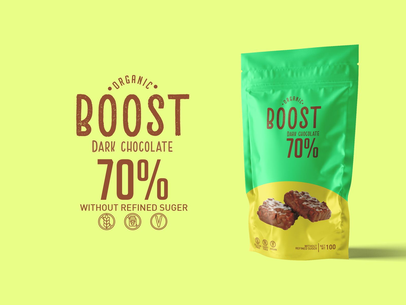 Boost Dark Chocolate packaging package design package design poster art new montreal illustrator creativity poster 2020 canada photoshop