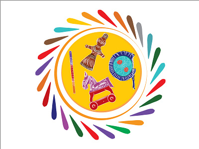 Bangladeshi Folk Art boishak fastival folk motif. vector