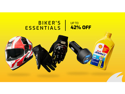 biker's essential sale banner bike essential graphic design illustrator sale