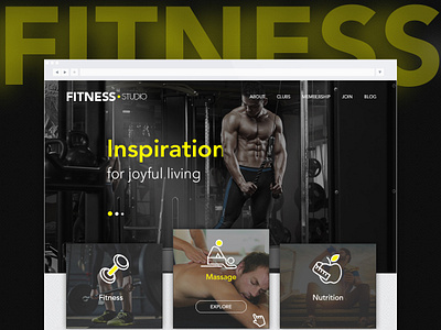 Fitness studio - landing page fitness gym landing page massage nutrition sports ui design ux design