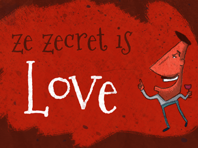 Ze Zecret is Love cartoon cook cooq french love retro