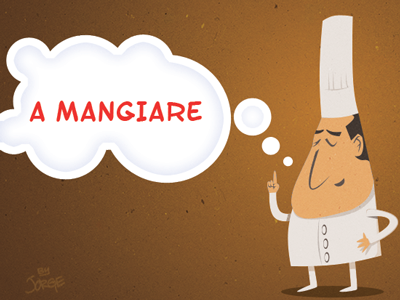 A mangiare! cook cooq illustration italian photoshop