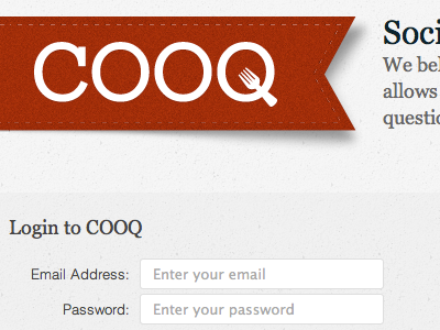 What's cooking? cook cooq food logo signup teaser