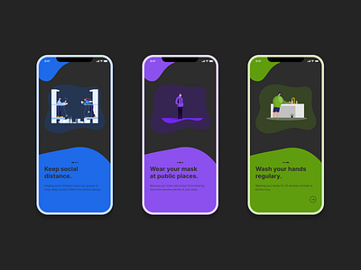 Covid-19 Related Health App Splash Screen Dark Mode branding design ios app design light theme minimal minimalism mobile app design mobile design simple design splashscreen ui ux