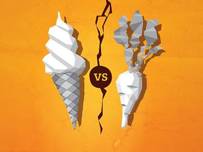 Tension carrot faceted ice cream illustration tension