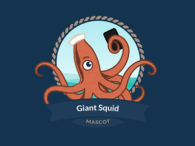 Squid nautical outlines selfie squid vector