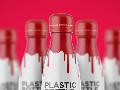 500ml Bottle with Matte Label Mockup