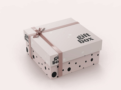 Large Carton Gift Box Mockup