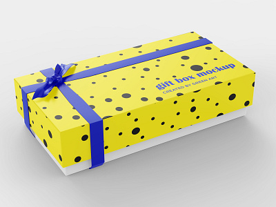 Large Carton Gift Box Mockup