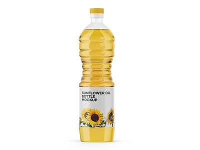 Plastic Sunflower Oil Bottle Mockup