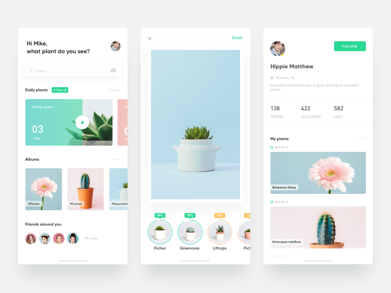Find Green_Recognition plant APP by Hippie Mao. on Dribbble