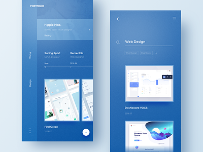 Collection Design blue design layout portfolio collection ui work