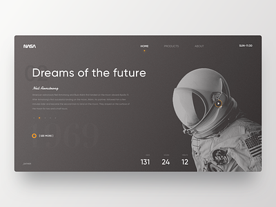 NASA Web astronaut black clean design layout typography web web design