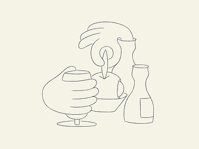 Aperitif aperitif conference drawing drinks hands illustration