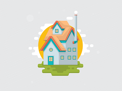 Home sweet home. cloud design flat graphic home icon illustration sun vector