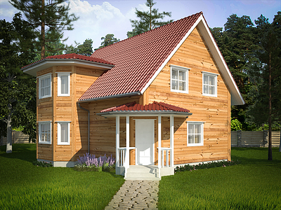 House modelling & render 3d house model render visualization wooden