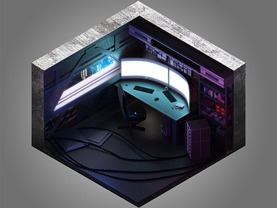 Cyberpunk interior for game