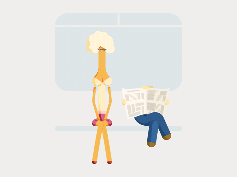 Subway 2d character character animation design. animation flat flat animation metro motion graphics newspaper subway transport woman