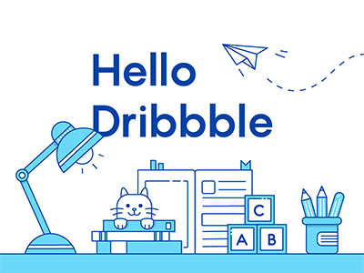 Hello Dribbble animation debut first illustration shot