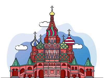 St. Basil's Cathedral animation architecture gif illustration russia vector