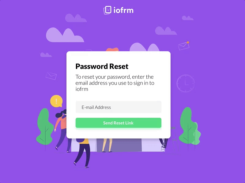 Reset Password landing login box login form login page login register login screen password password reset design popup popup message register page reset password template
