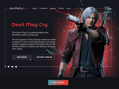 Devil May Cry 5 web concept adobe photoshop capcom devil may cry games webdesign