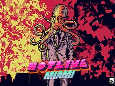 Hotline Miami illustration "Octopus Charlie" adobe photoshop art digital art game characters games hotline miami illustration
