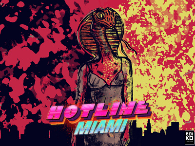 Hotline Miami illustration female "Jake" interpretation