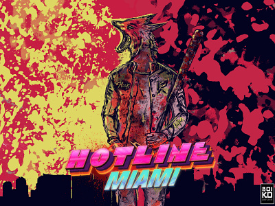 Hotline Miami illustration "Fox Rick" adobe photoshop art digitalart game characters games hotline miami