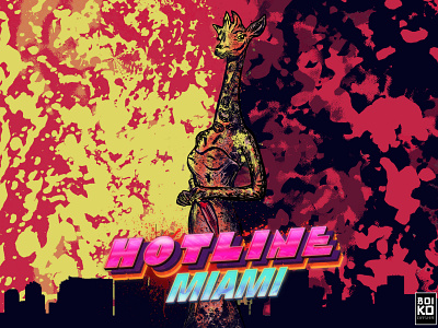 Hotline Miami illustration female "George" interpretation adobe photoshop art digitalart game characters games hotline miami