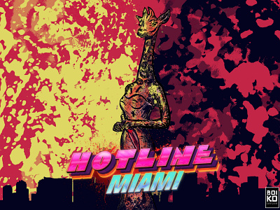 Hotline Miami illustration female "George" interpretation